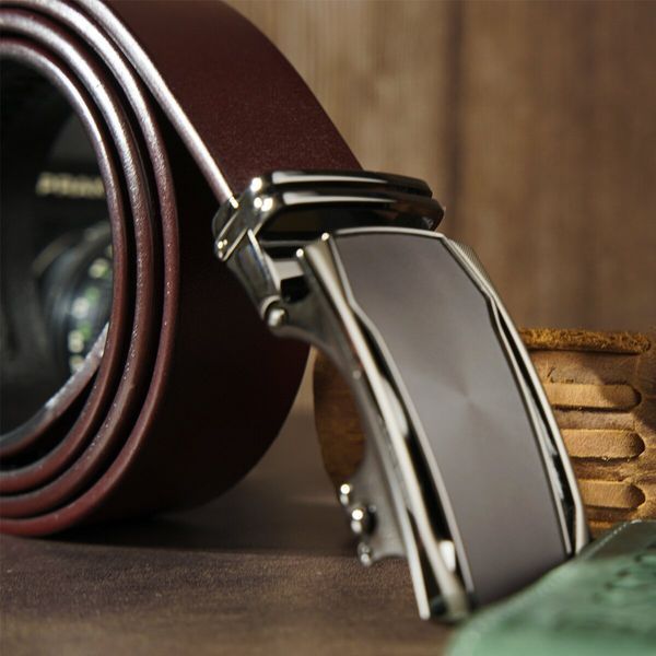 Men's belt with matte insert on the Vintage buckle 20278 Brown 20278 фото