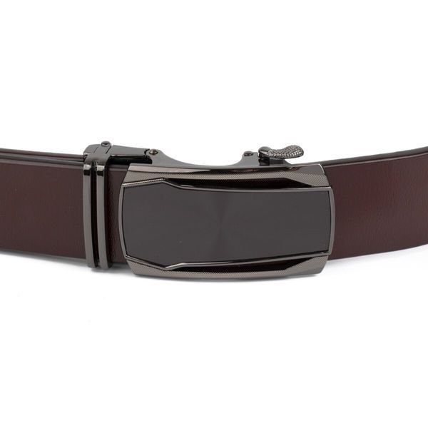 Men's belt with matte insert on the Vintage buckle 20278 Brown 20278 фото
