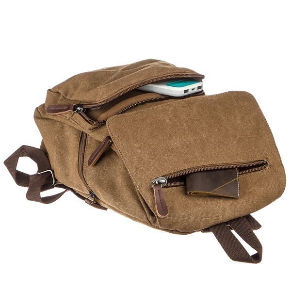 Compact women's textile backpack Vintage 20196 Brown 20196 фото