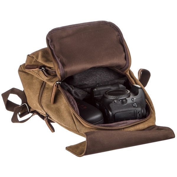 Compact women's textile backpack Vintage 20196 Brown 20196 фото