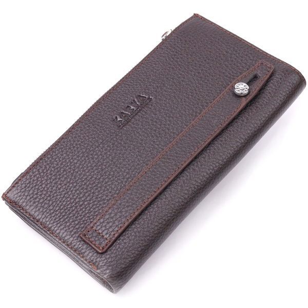 Men's vertical wallet made of genuine leather KARYA 21421 Brown 21421 фото