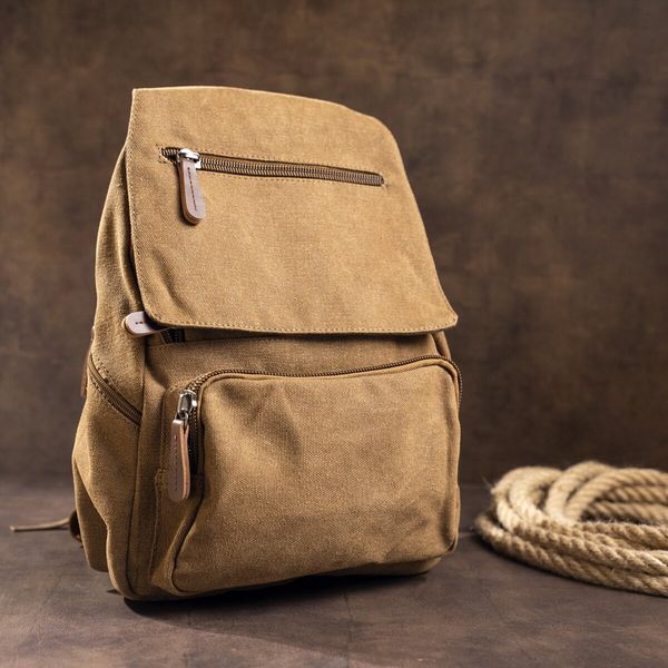 Compact women's textile backpack Vintage 20196 Brown 20196 фото