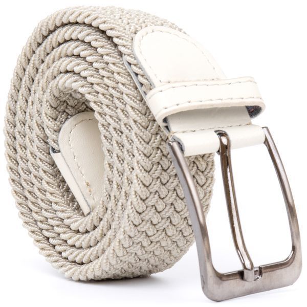 Textile men's belt classic Vintage 20528 White 20528 фото