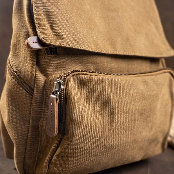 Compact women's textile backpack Vintage 20196 Brown 20196 фото
