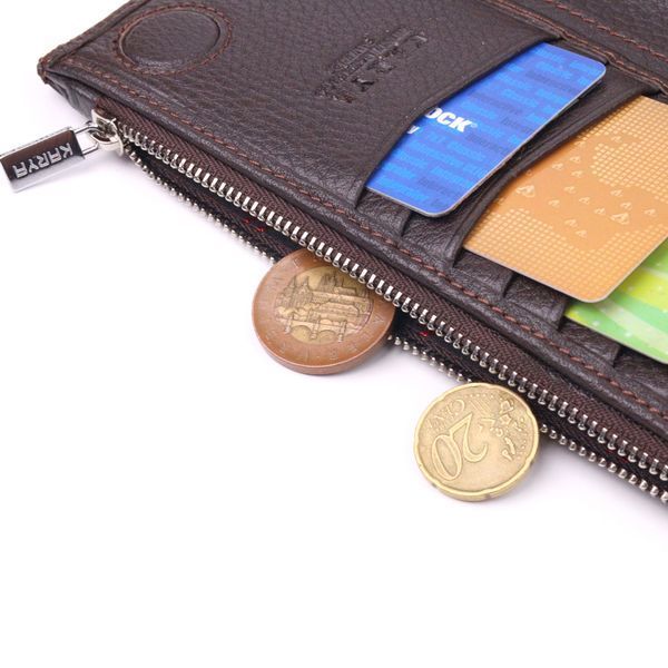 Men's vertical wallet made of genuine leather KARYA 21421 Brown 21421 фото