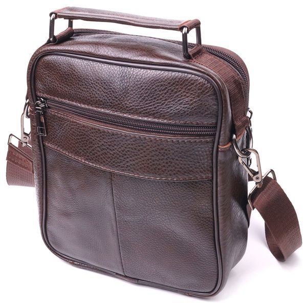 Практична чоловіча сумка шкіряна 21274 Vintage Коричнева 21274 фото