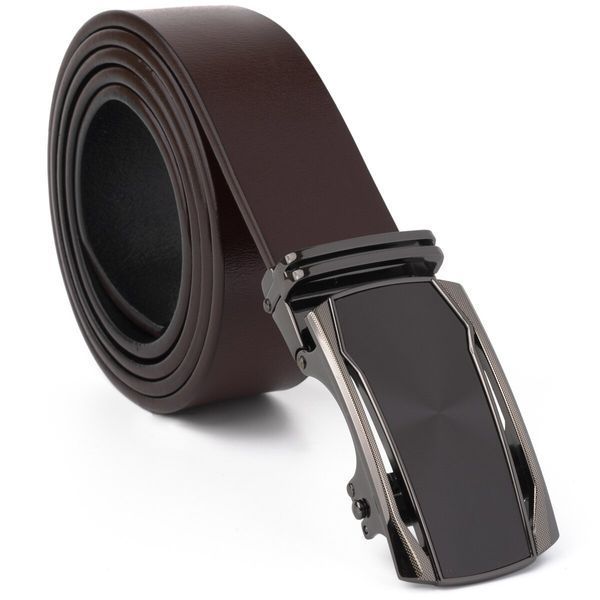 Men's belt with matte insert on the Vintage buckle 20278 Brown 20278 фото
