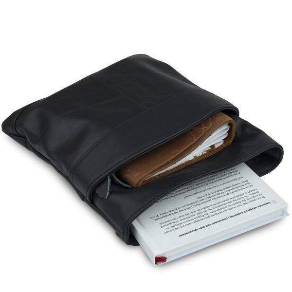 Men's messenger matte with black stitching Vintage 14729 Black 14729 фото