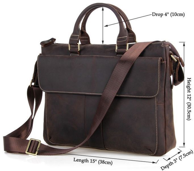 Leather men's bag of European quality Vintage 14161 Brown 14161 фото