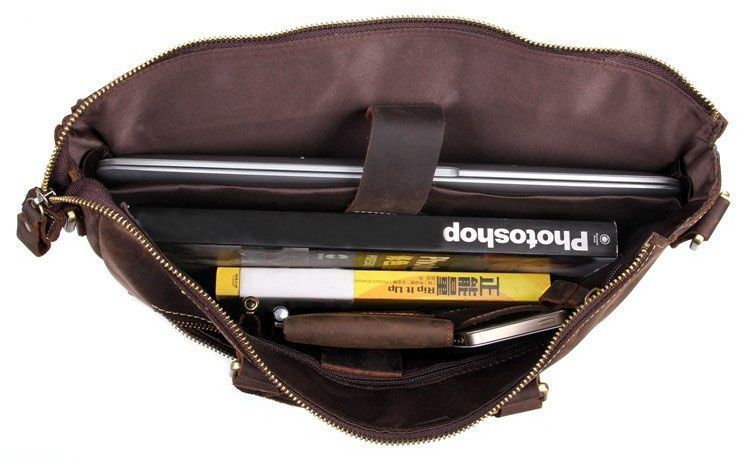 Leather men's bag of European quality Vintage 14161 Brown 14161 фото