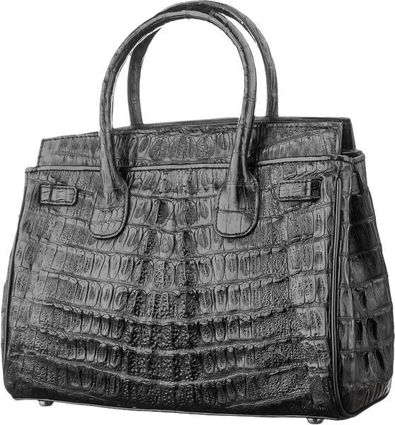 Сумка жіноча CROCODILE LEATHER 18265 з натуральної шкіри крокодила Чорна 18265 фото