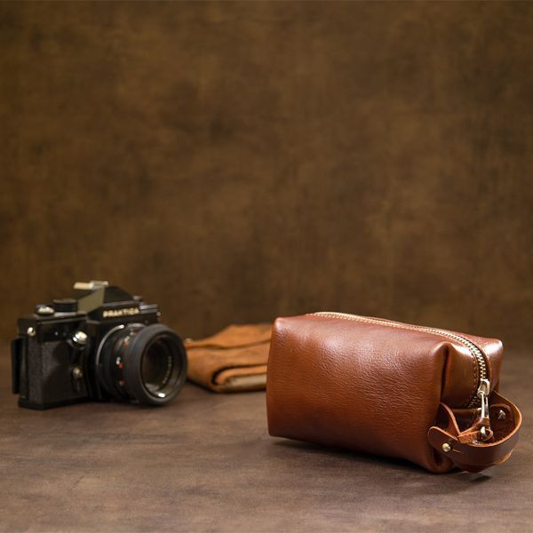 Men's cosmetic bag made of genuine leather GRANDE PELLE 11414 Brown 11414 фото