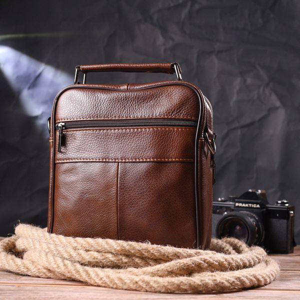 Stylish men's bag made of genuine leather 21275 Vintage Brown 21275 фото
