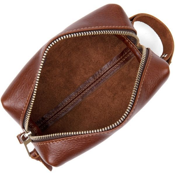 Men's cosmetic bag made of genuine leather GRANDE PELLE 11414 Brown 11414 фото