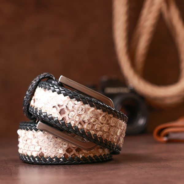 Ремень SNAKE LEATHER 18192 из натуральной кожи питона Разноцветный 18192 фото