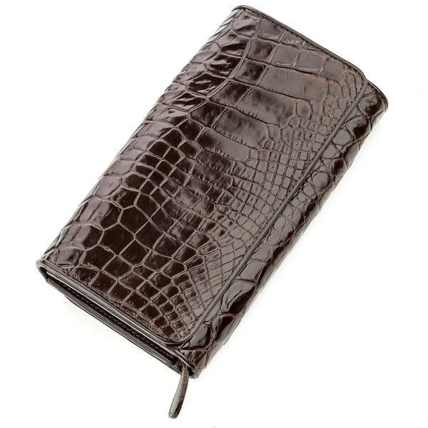 Клатч мужской CROCODILE LEATHER 18589 из натуральной кожи крокодила Коричневый 18589 фото