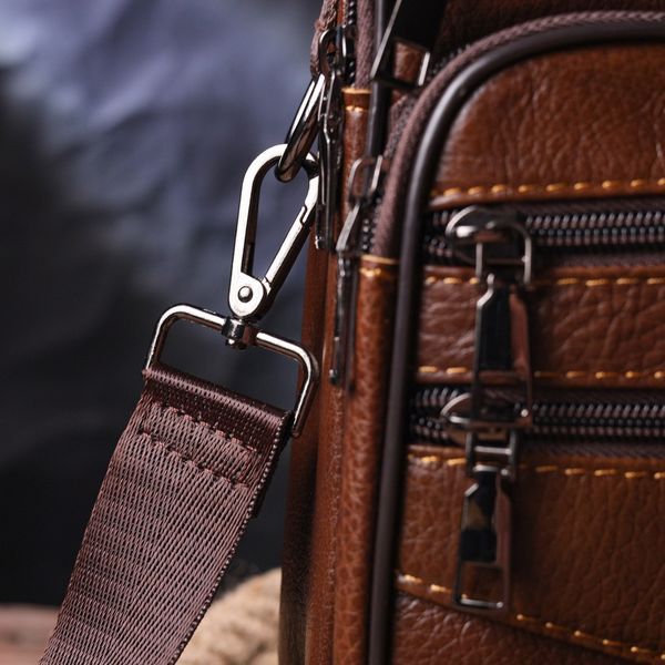Stylish men's bag made of genuine leather 21275 Vintage Brown 21275 фото