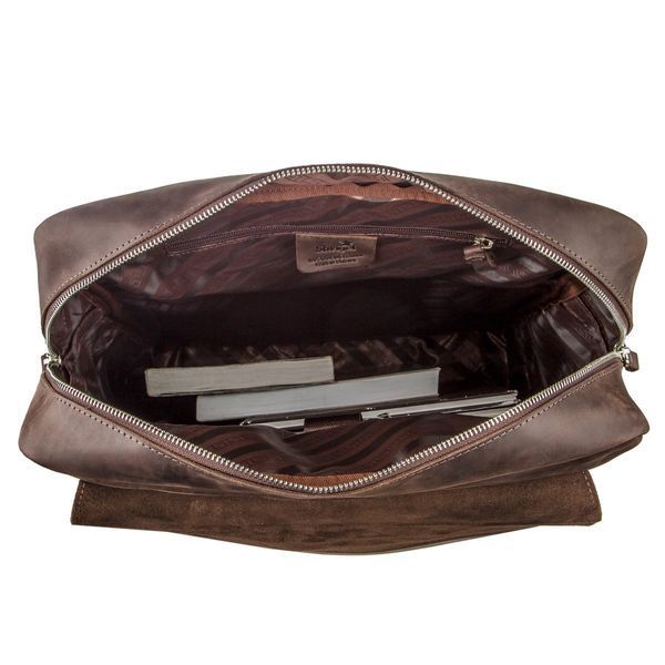 Large backpack in leather Crazy horse Shvigel 15307 Brown 15307 фото