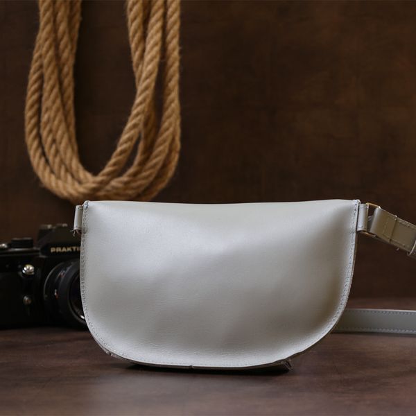 Women's banana bag made of genuine leather Shvigel 16389 Gray 16389 фото