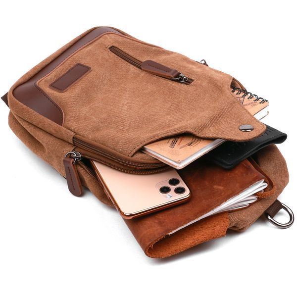 Practical men's shoulder bag Vintage 20389 Brown 20389 фото