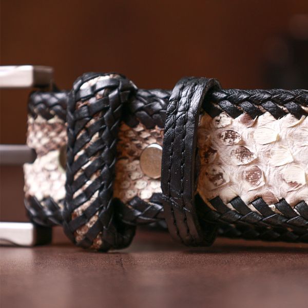 Ремень SNAKE LEATHER 18192 из натуральной кожи питона Разноцветный 18192 фото