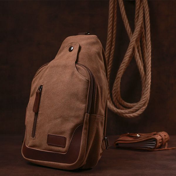 Practical men's shoulder bag Vintage 20389 Brown 20389 фото