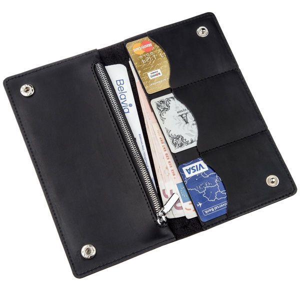 Men's vertical vintage leather wallet SHVIGEL 16200 Black 16200 фото