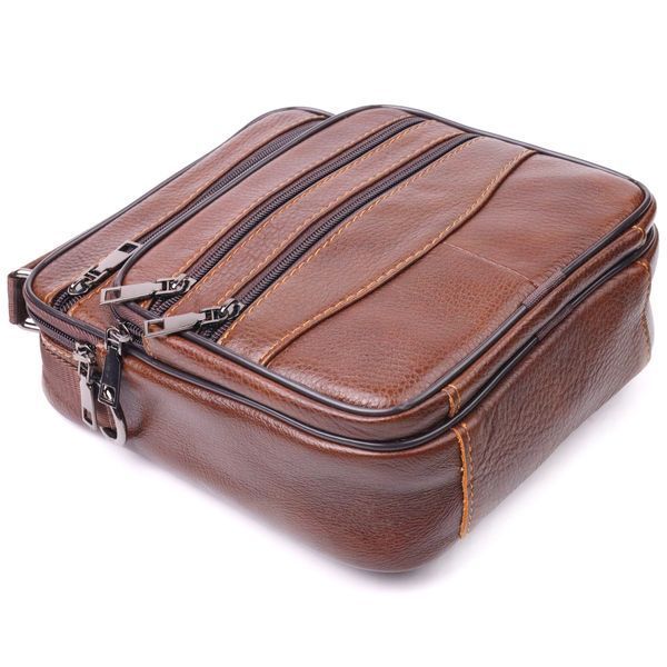 Stylish men's bag made of genuine leather 21275 Vintage Brown 21275 фото