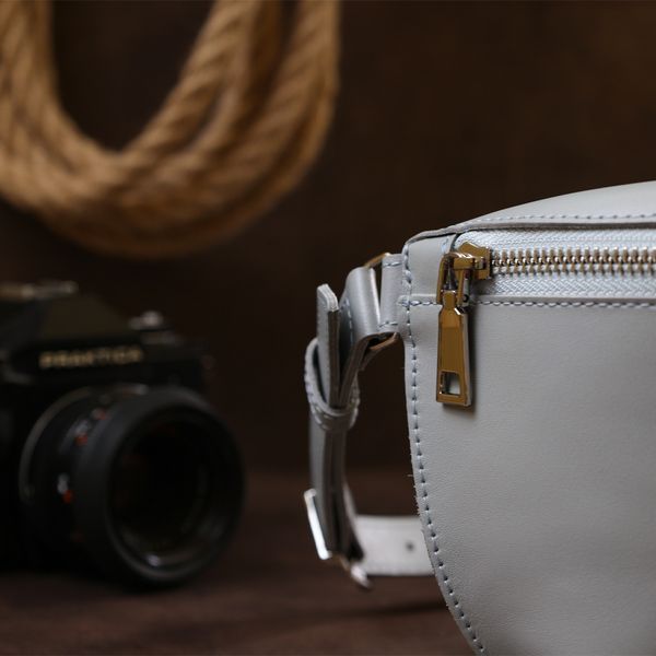 Women's banana bag made of genuine leather Shvigel 16389 Gray 16389 фото