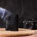 Compact wallet made of genuine leather with crocodile embossing CANPELLINI 21684 Black 21684 фото 7