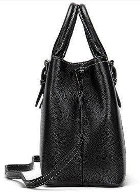Classic women's bag in flotar leather Vintage 14861 Black 14861 фото
