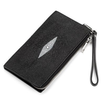 Гаманець клатч STINGRAY LEATHER 18105 з натуральної шкіри морського скату Чорний 18105 фото