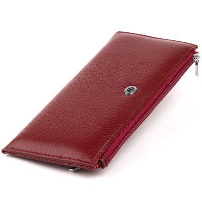 Women's horizontal thin leather wallet ST Leather 19326 Burgundy 19326 фото