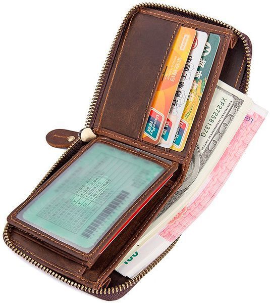 Vintage wallet 14616 made of genuine leather Brown 14616 фото