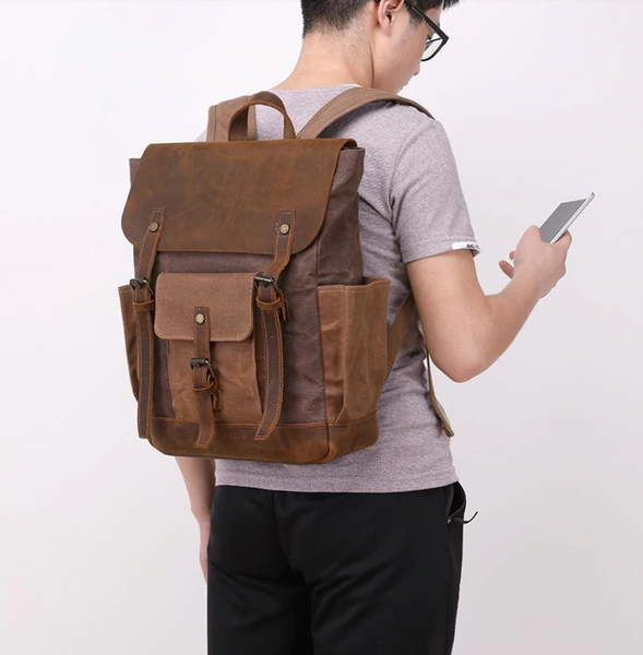 Textile travel backpack Vintage 20057 Brown 20057 фото