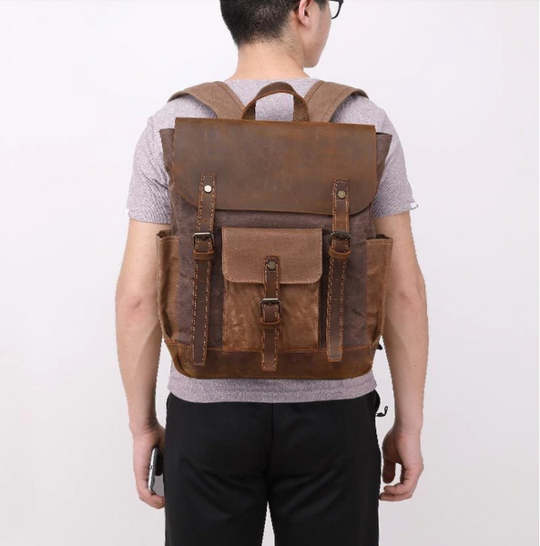 Textile travel backpack Vintage 20057 Brown 20057 фото
