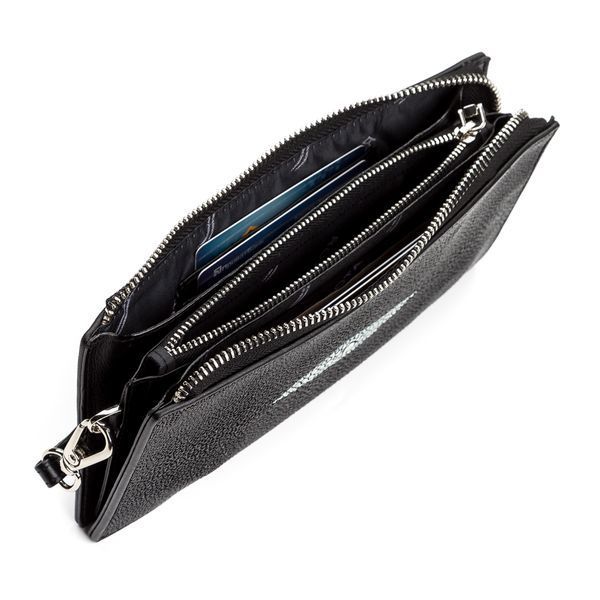 Кошелек клатч STINGRAY LEATHER 18105 из натуральной кожи морского ската Черный 18105 фото