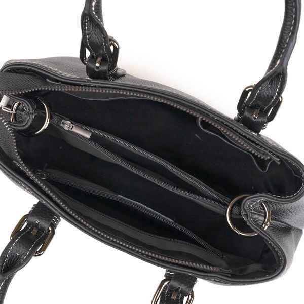 Classic women's bag in flotar leather Vintage 14861 Black 14861 фото