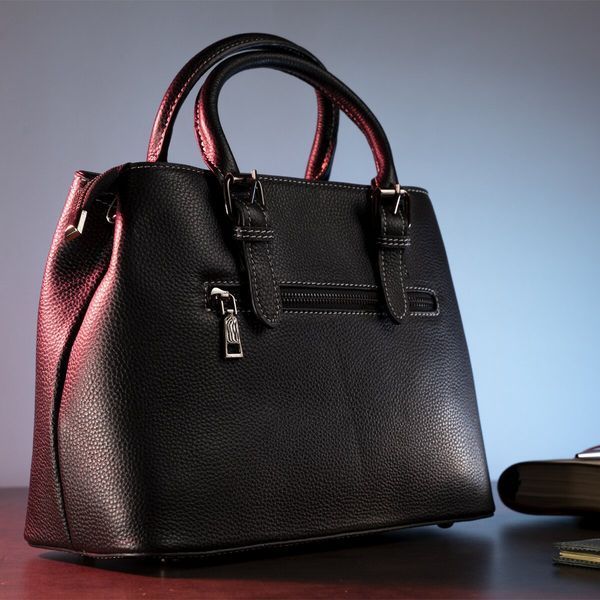 Classic women's bag in flotar leather Vintage 14861 Black 14861 фото