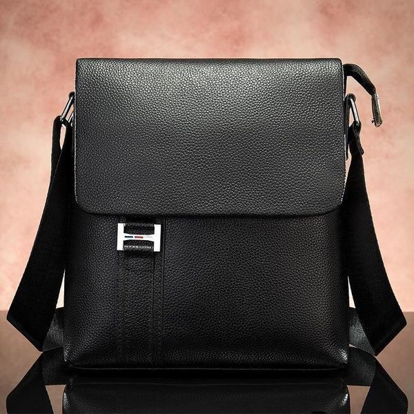 Leather messenger bag flotar Vintage 20031 Black 20031 фото