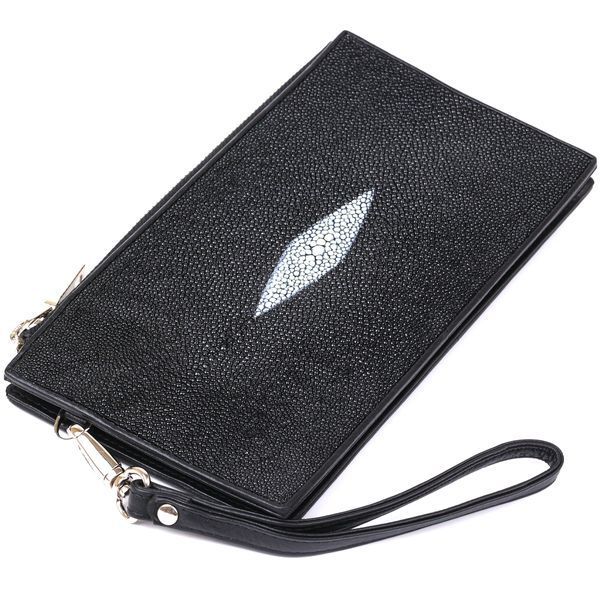 Кошелек клатч STINGRAY LEATHER 18105 из натуральной кожи морского ската Черный 18105 фото