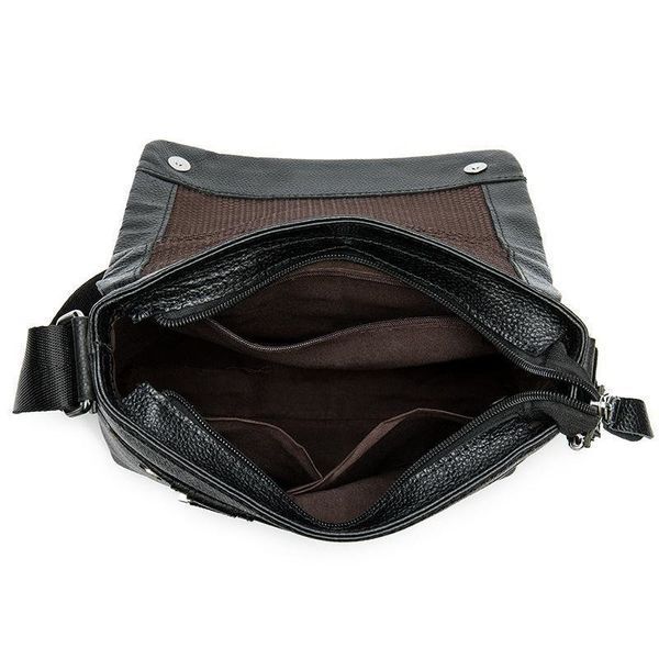 Leather messenger bag flotar Vintage 20031 Black 20031 фото