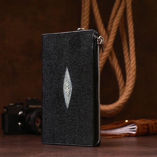 Кошелек клатч STINGRAY LEATHER 18105 из натуральной кожи морского ската Черный 18105 фото