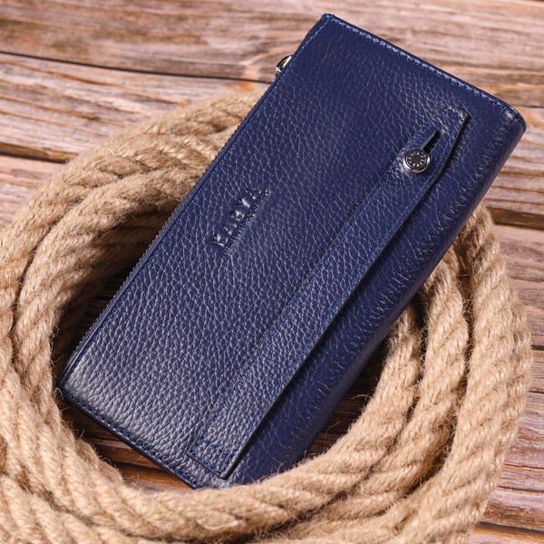 Stylish vertical wallet made of genuine leather KARYA 21423 Blue 21423 фото