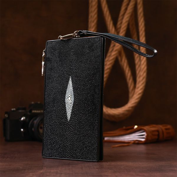 Кошелек клатч STINGRAY LEATHER 18105 из натуральной кожи морского ската Черный 18105 фото