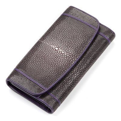 Гаманець жіночий STINGRAY LEATHER 18090 з натуральної шкіри морського скату Фіолетовий 18090 фото