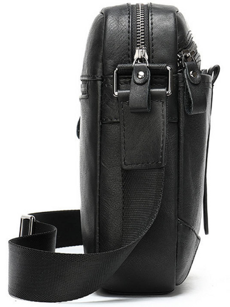 Compact shoulder bag in Vintage leather 20034 Black 20034 фото