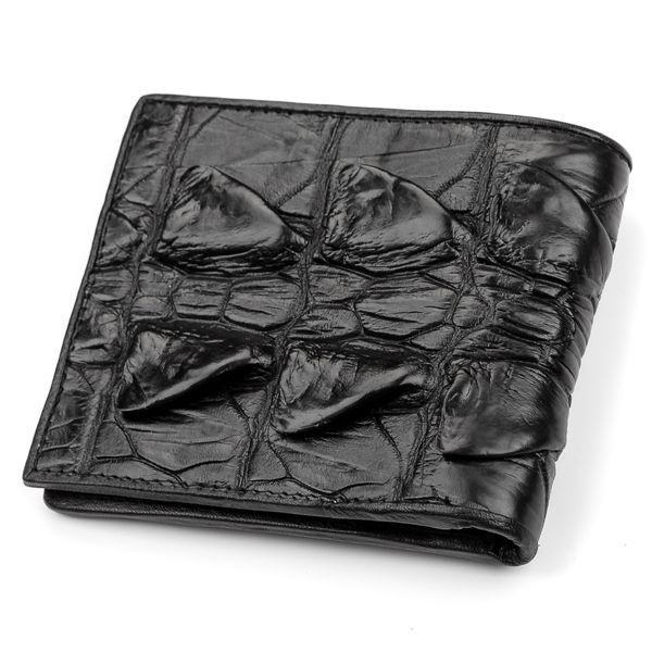 Портмоне CROCODILE LEATHER 18005 з натуральної шкіри крокодила Чорне 18005 фото