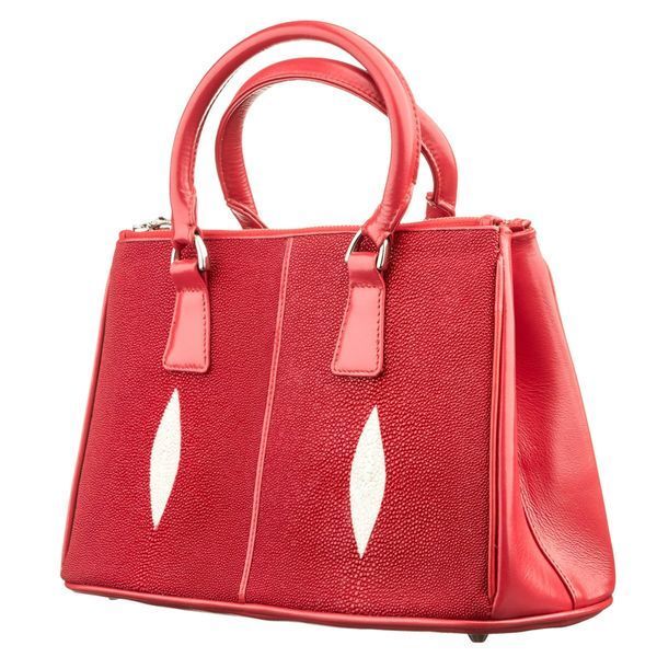 Сумка женская STINGRAY LEATHER 18513 из натуральной кожи морского ската Красная 18513 фото