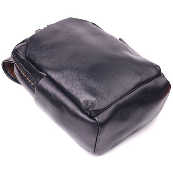 Excellent men's shoulder bag made of genuine smooth leather 21286 Vintage Black 21286 фото